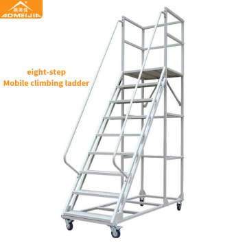 Mobile Platform Ladder Warehouse Eight-step Climbing Ladder