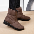 Lazy people step on snow boots
