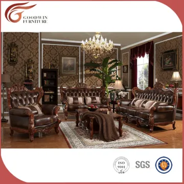 hand carved wooden antique sofa set, luxury living room furniture