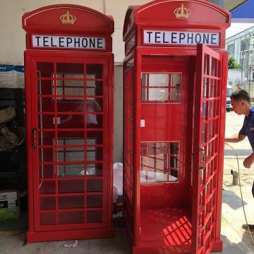 Bilik Telepon Retro Modern untuk Dekorasi Pernikahan Pusat Perbelanjaan Hotel Luar Ruangan untuk Gedung Perkantoran