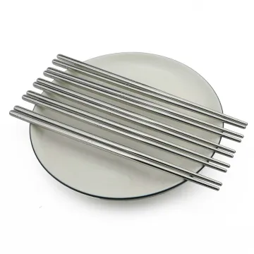 Chinese Chopsticks 5 Pairs/Lot Silver 304 Stainless Steel Food Grade Reusable Chopsticks Tableware Noodle Sushi Sticks