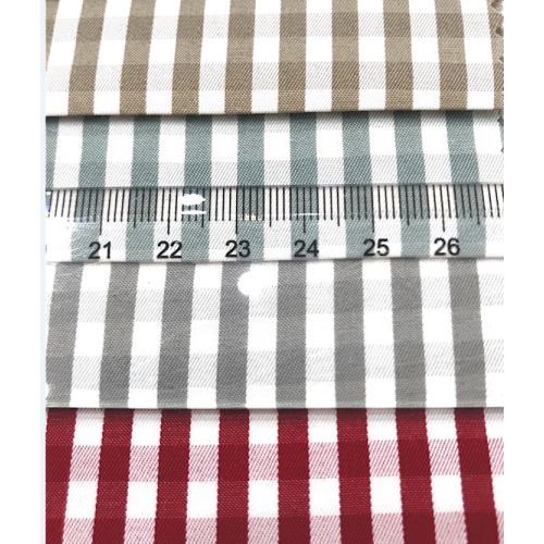 Polyester cotton plaid shirt fabric