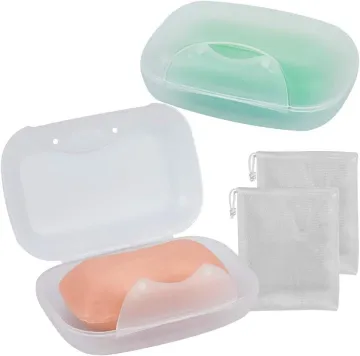 Plastic Clear Rectangular Bath Accessories: Travel Soap Dish, Translucent Soap Savers, and Cases for Bathroom, Camping, and Gym Use