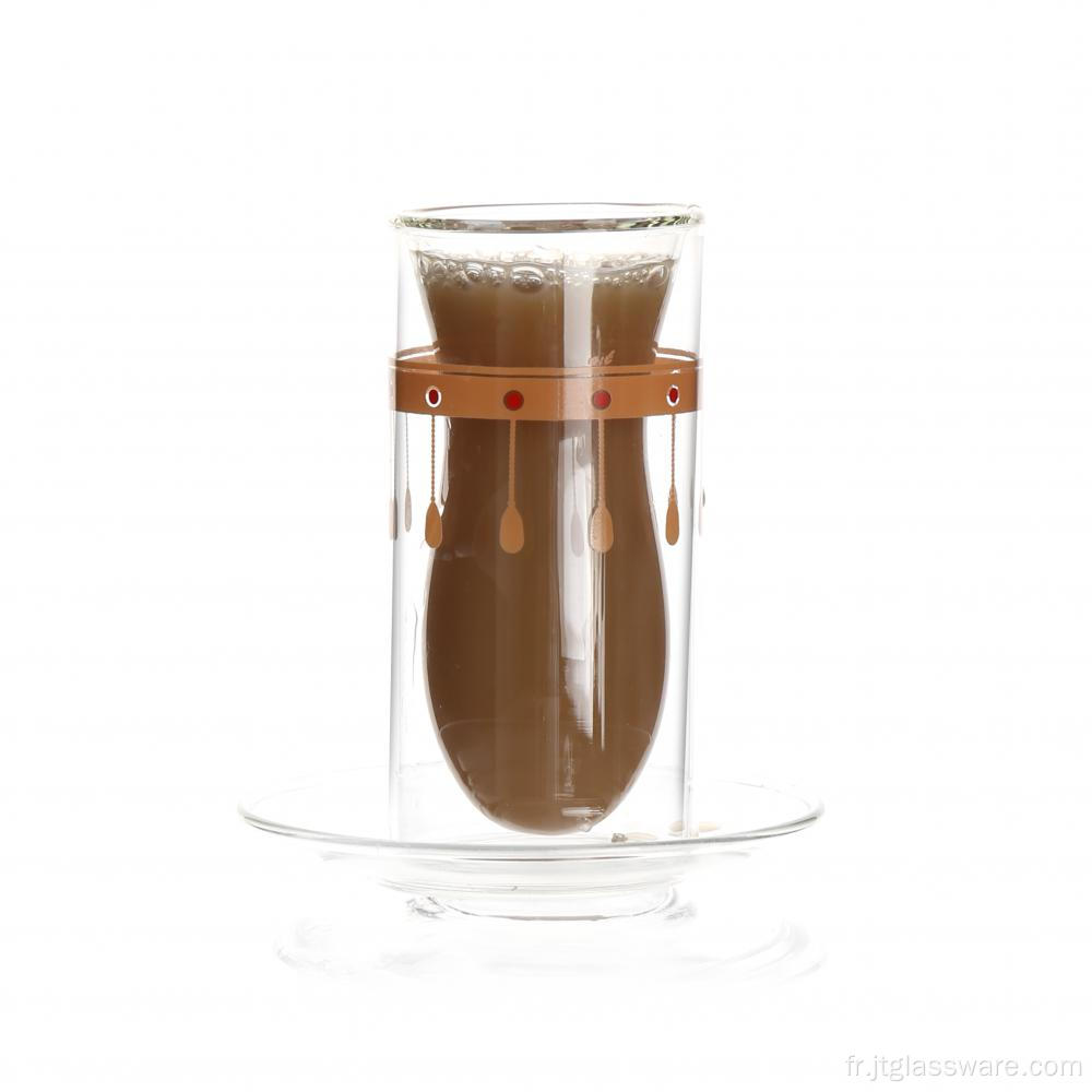 Tasse en verre à double paroi à haute teneur en borosilicate