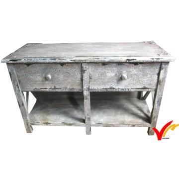 Shabby chic distressed wood console table
