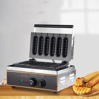 Electric Stainless Steel Waffle Hot Dog & Corn Crisp Maker - 5 Stickers