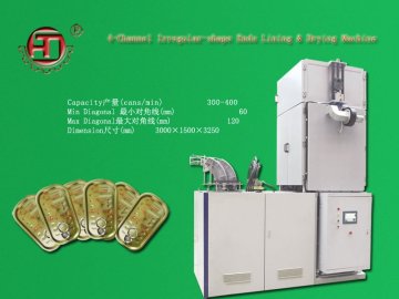 irregular shape cans lids/ends/cap Lining and drying machine