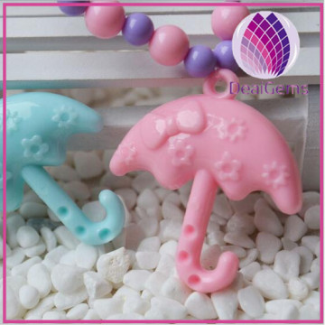 acrylic loose beads, DIY beaded umbrella designed cute spacer beads for children warm pink and blue