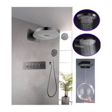 320mm 304 Stainless Steel Concealed In-Wall Ceiling Thermostatic Rainfall Waterfall Massage Shower Head