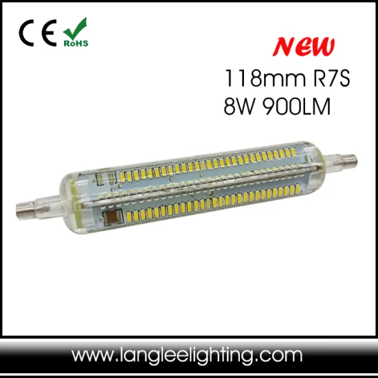Transparent Glue 118mm R7S LED 8W CE Rohs Approved