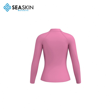Seaskin Long Sleeve Girl&#39;s Pink Diving Neoprenuit Jacke