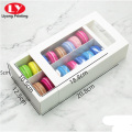 Baakadaha Macaron Boxes Paper Kraft oo leh daaqad cad