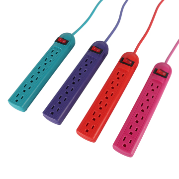 Universal 110V USA Plug 6-Away Power Strip for Industrial and Travel Use