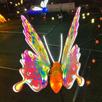 Wholesale Outdoor Christmas Decorations: Animated LED Butterfly Path Lights with Moving Wings