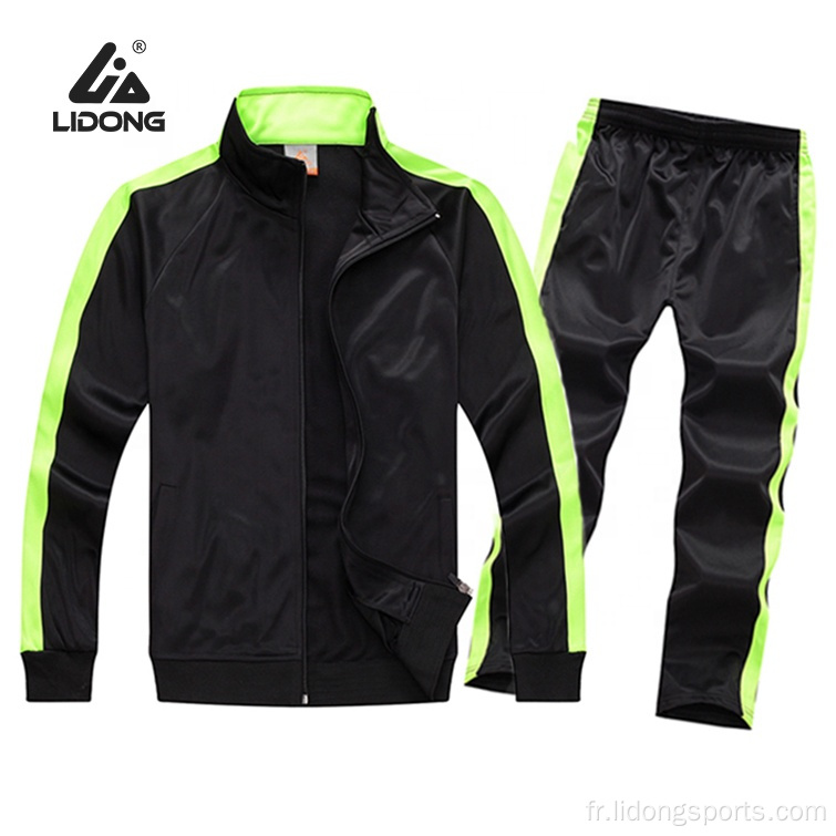 Survêtements noirs en gros de Custom Men Jogging Jogging Tracksuit