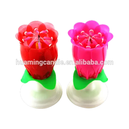 Flower Birthday Musical cake Candle