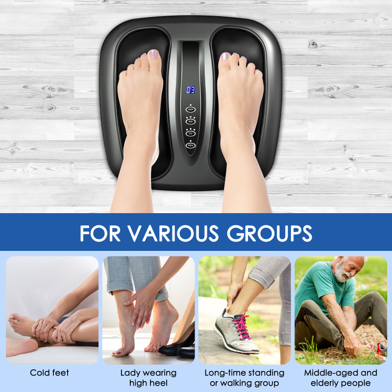 Soothing heating foot deep massager