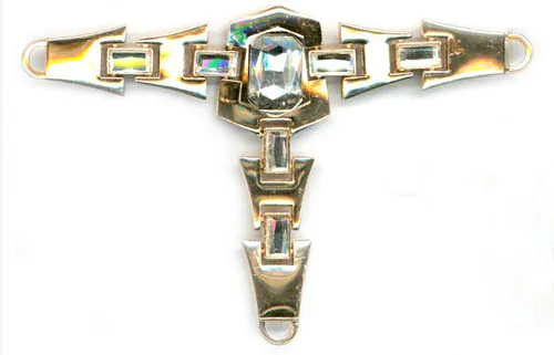 Shinning Gold Metal Footwear Accessory, Women`s Flats T Strap Sandals Chain