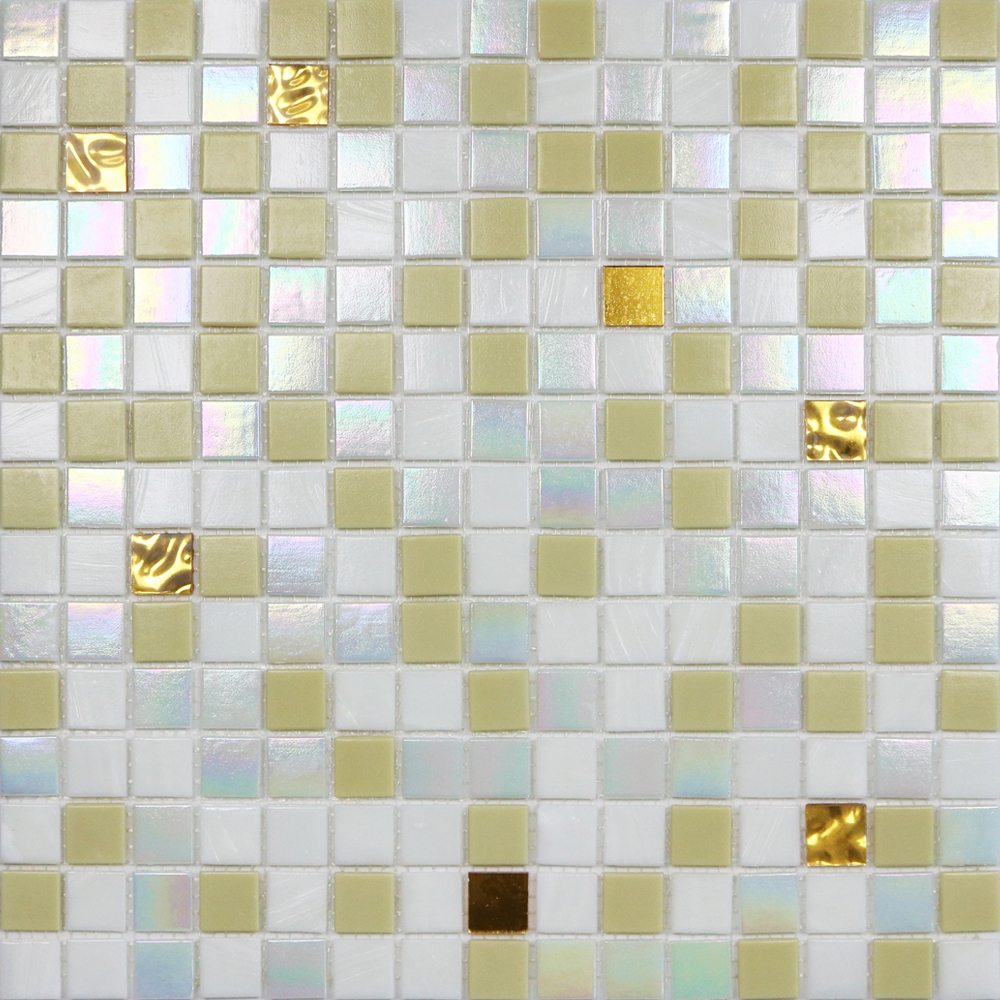 Tường nghệ thuật lát gạch kính Mosaic Backsplash hỗn hợp