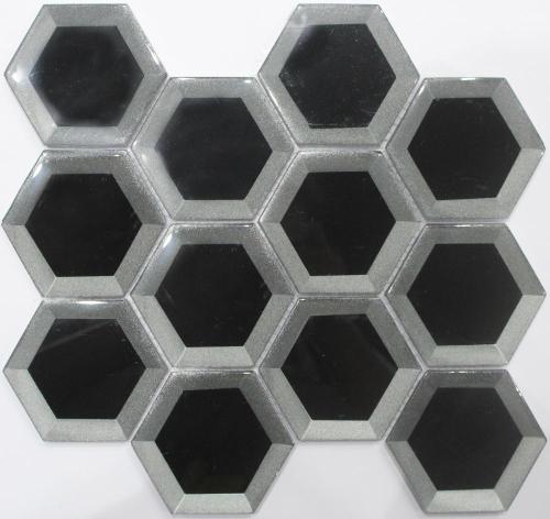 Perak dan hitam Hexagon dingin penyemprotan mosaik