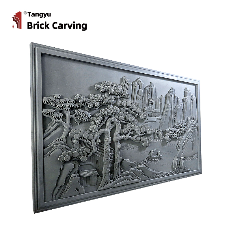 Wall landscape relief mural