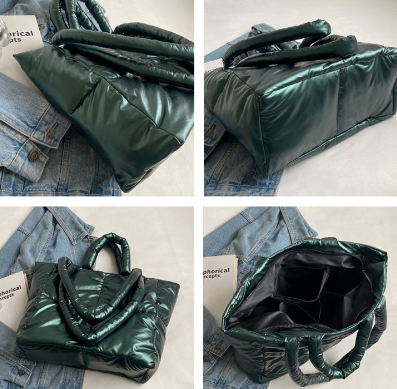 Anpassade polyesterpufferspåsar för damer Customized Polyester Puffer Bags for Ladies