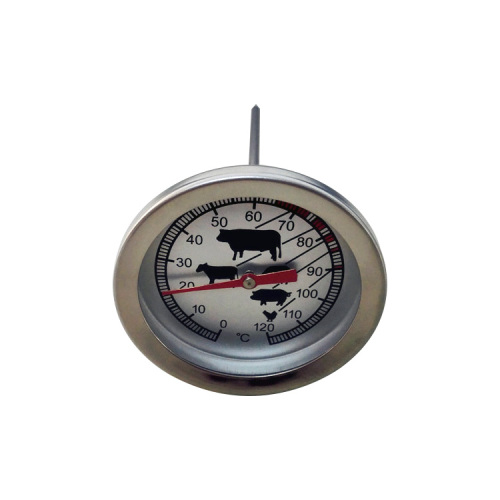 Termômetro analógico de sonda de carne em aço inoxidável seguro para forno