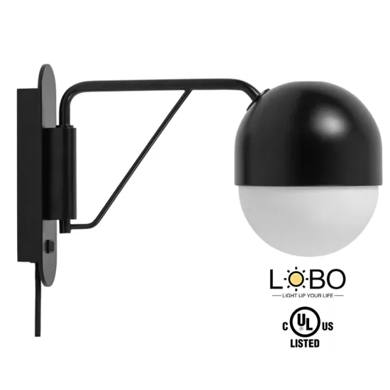 UL Listed Four Points by Sheraton Headboard Sconce Matte Black Finish Bedside Wall Lamp