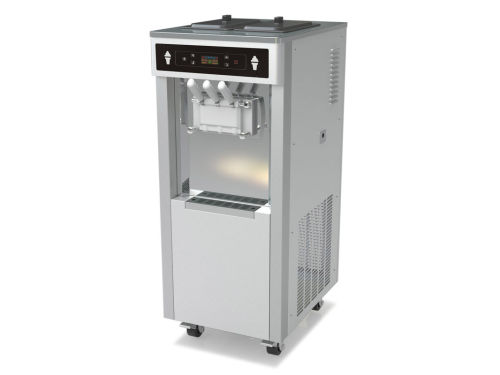 Otomatis 3 Phase lembut melayani es krim membuat mesin, 3 rasa 50 liter Per jam beku pembuat Yogurt