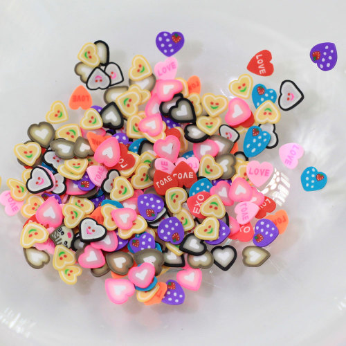 Novel Design 2019 Newest Produce Heart Fruit Candy Miniature 5mm Polymer Clay Nail Stickers for Girls Nail Beauty