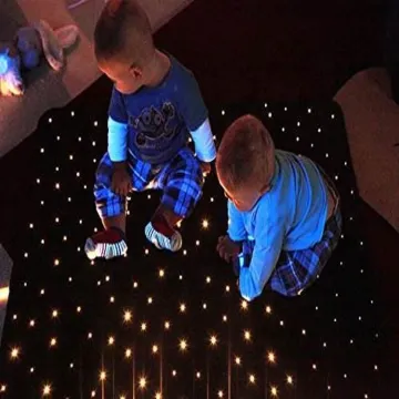 Interactive Fiber Optic Carpet for Sensory Room - Soft Polyester Rug 1.2m x 1.2m for Babies