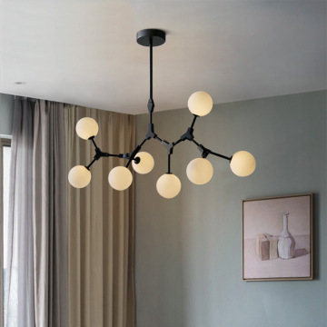 Nordic Style Large Iron Branch Magic Bean Chandelier