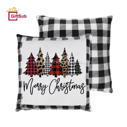 16x16 Inch Buffalo Check Plaid Sublimation Throw Pillow Case - Ideal Home and Office Decorative Accessory