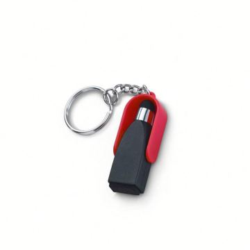 2018 New Promotion Plastic Keyring with Stylus Touch and Screen Cleaner