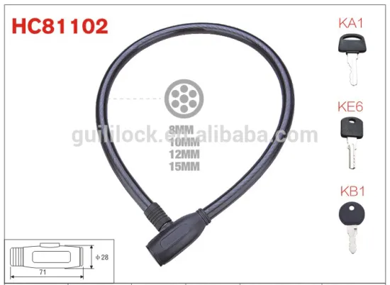 HC81102 security cable stroller lock with key