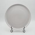 Handgemaakte keramische diner set, witte steengoed servies sets, uniek steenwerkvleesset