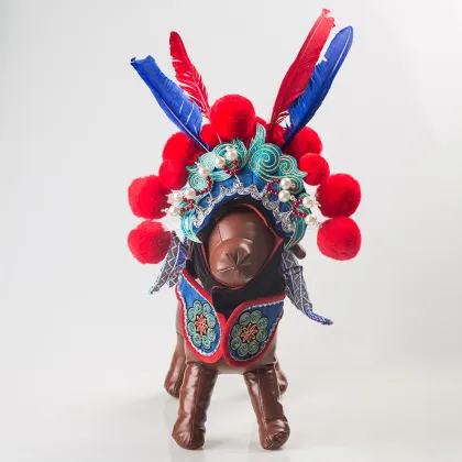 MOFESIPI Cosplay Pet Supplies: Funny Dog Costume - Peking Opera Pet Hat