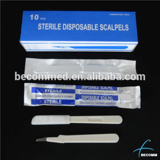High quality stainless surgical scalpel with plastic handle