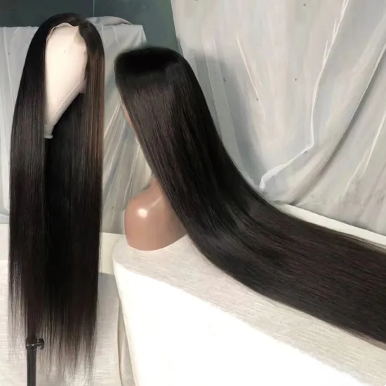 Wholesale 100% Raw Virgin Brazilian 8-40inches Closure Human Wig For Black Transparent Lace Front HD Straight Natural Hair Wigs