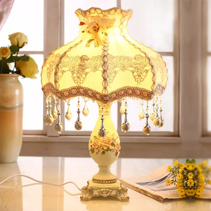 High Quality European Crystal Table Lamp - Luxury Decorative Warm Art Bedside Lamp