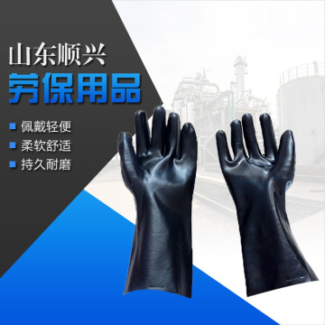 Durawear 18 &quot;Длина черный ПВХ перчатка покрыта, гладкая отделка