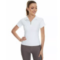 Blue Zip Ladies Reiten Reiten Kurzarm Tops