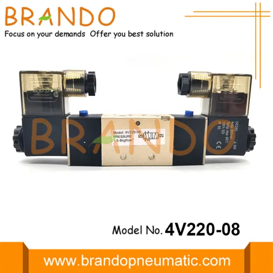 4V220-08 Airtac Type Pneumatic Solenoid Valve 5/2 Way