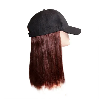 Classic Straight Bob Baseball Cap Wig - #2 Color Short Human Hair Wig