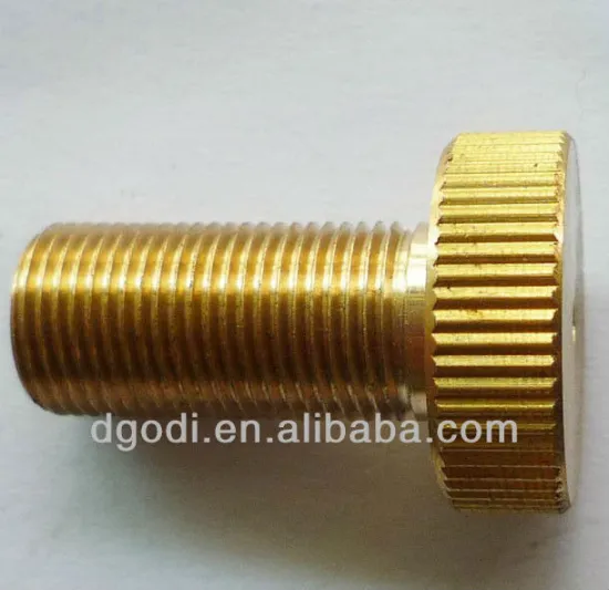 custom brass knurled head left hand thread screws