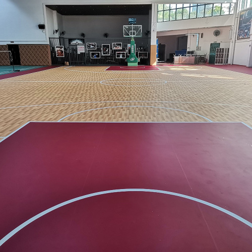 Piso de superfície de madeira de vinil de PVC interno para basquete