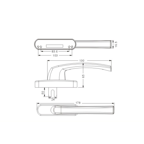 Multi-point lockable handle square