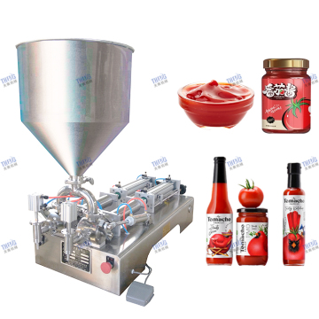 Automatic Honey Jam Chili Sauce Tomato Paste Filling and Capping Machine Line with Vibratory Bowl Feeder