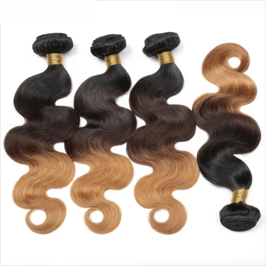 X-TRESS 10-26 Inch Peruvian Human Hair Extension Ombre Color 1B/4/27 Wholesale Brazilian Human Hair Bundles With Lace Closure