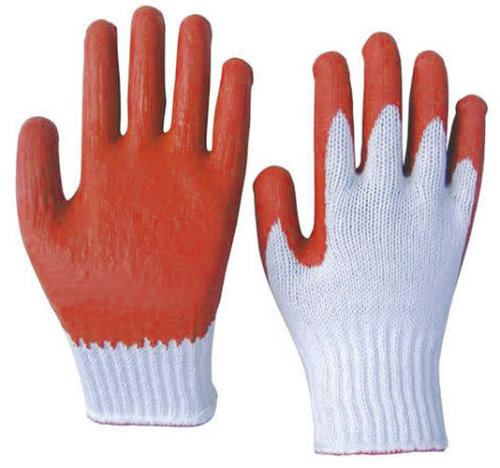 White Cotton Work Gloves Coated with Latex